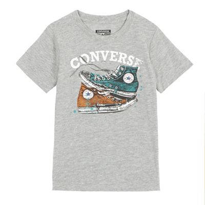 Converse Boys' grey trainer print t-shirt